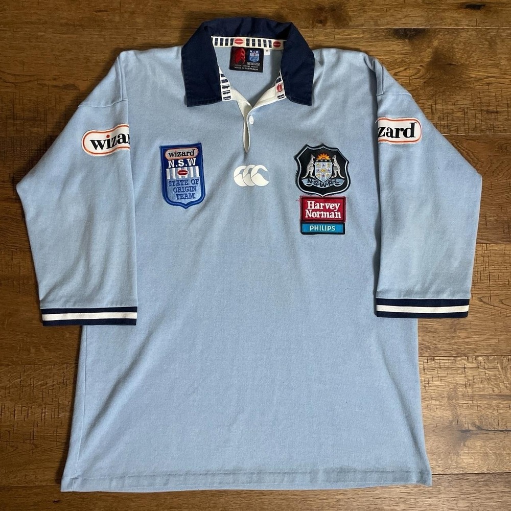 Vintage 2001 Canterbury NSW State of Origin Rugby Jersey Mens Medium Blue NSWRL